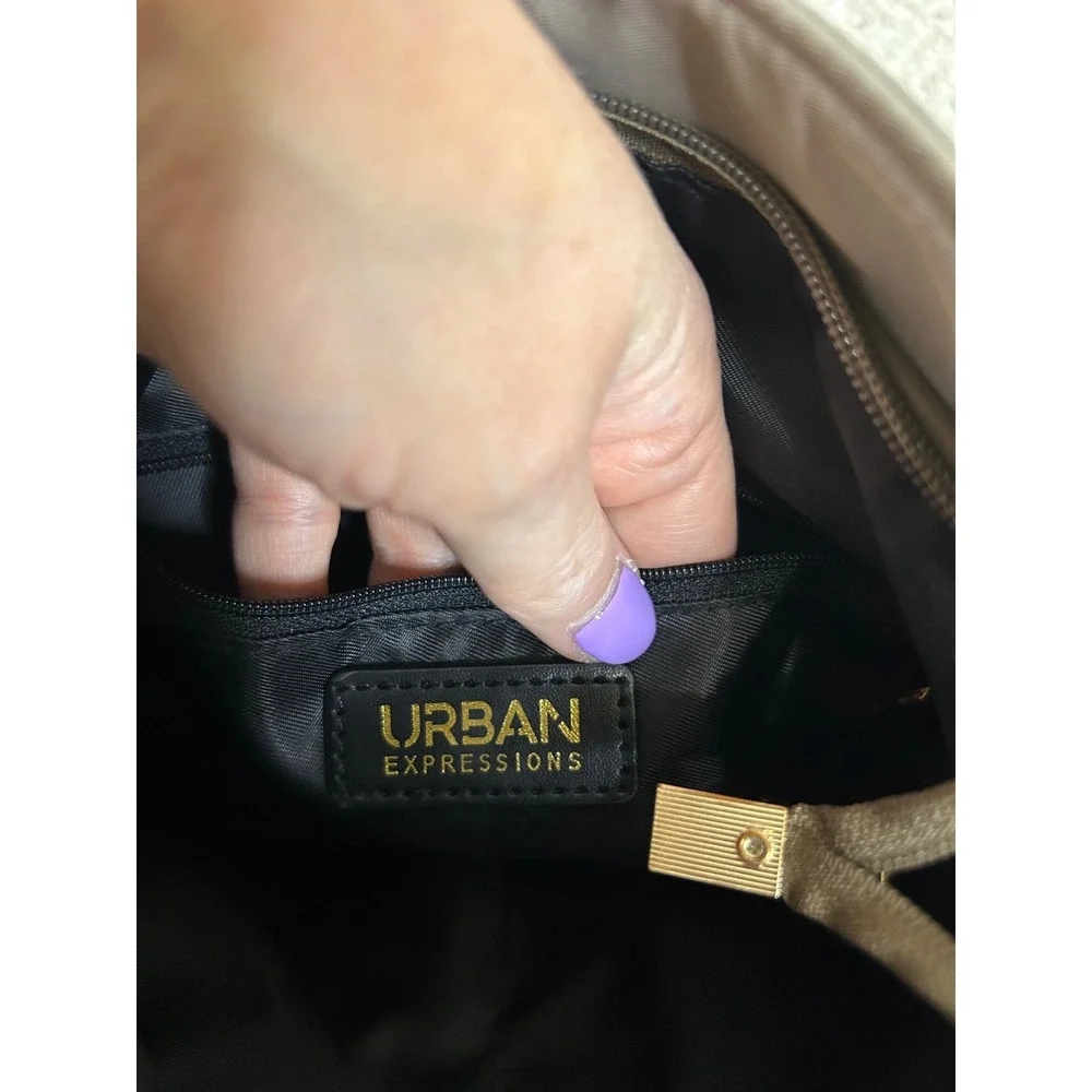 Urban Expressions Crossbody Bag Taupe‎ Neutral Hobo Shoulder Purse